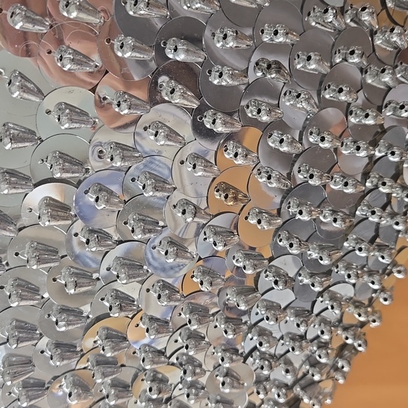 Embellished Straw Tote, Silver Hardware, Leather Stitching, GUC, Super Lux Look - Picture 7 of 8